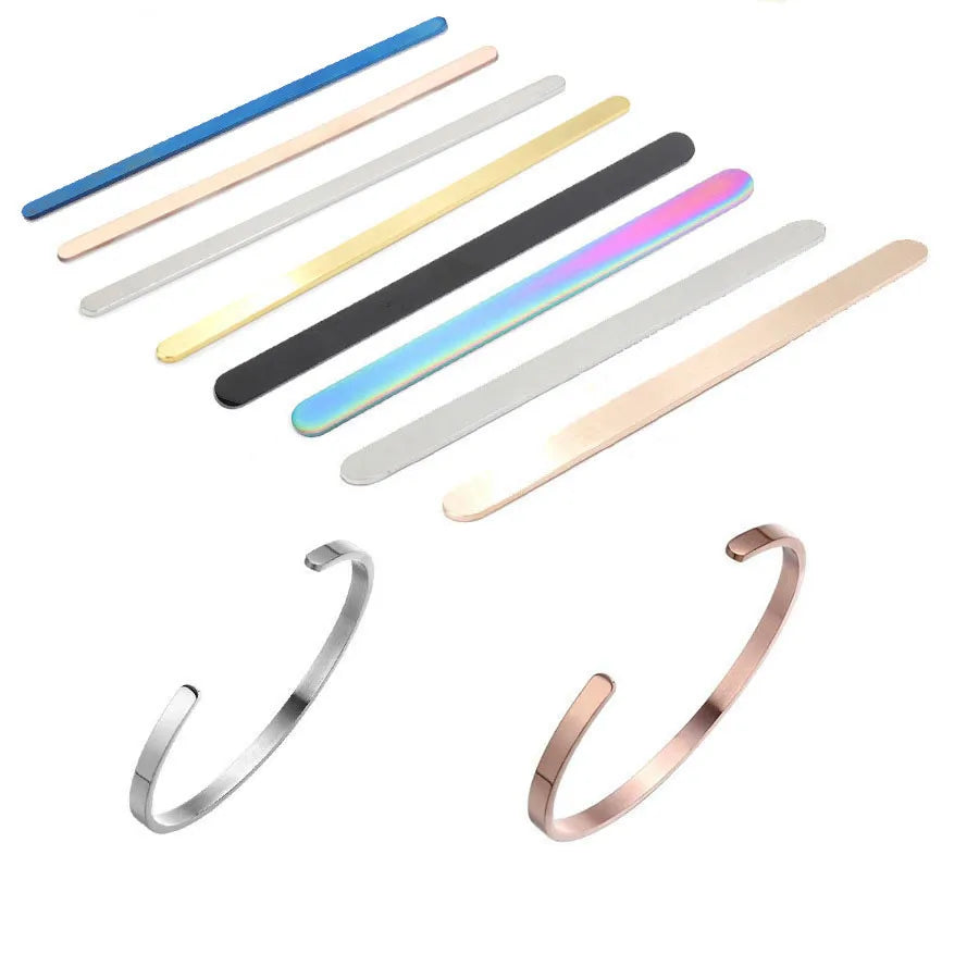 Hobbyworker 3mm/6mm/9mm/13mm*152mm Stainless Steel Bracelet Stamping Blank Bar Bangle Material for Diy Jewelry Making L0410
