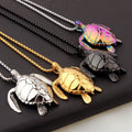 Best-Selling Men's Trendy Stainless Steel Sea Turtle Pendant Multicolor Gold Silver Black Rainbow 316L Individuality Necklace