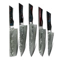 Customized 73layers Damascus Steel AUS10 Chef Knife Set Damascus With Luxury Resin Handle Kitchen Knife