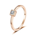0.3CT Princess Cut Moissanite Rings 925 Sterling Silver Plated 18K Rose Gold Ring Does Not Fade Fine Jewelry