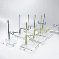 Acrylic Crystal Stainless Steel Jewelry Display Stand with Customizable Sizes & Thickness Perfume Organizer Custom Shapes
