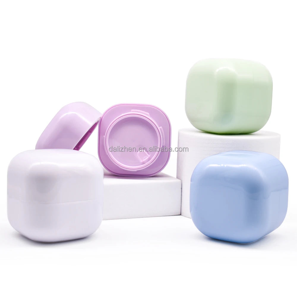 Macaron Color square Cream Bottle Plastic Jar 5g 10g 15g 20g 50g Double-layer Jar