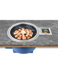 Kitchen Restaurant Barbecue Round Stainless Steel Indoor Liquefied Gas Oven Charcoal Bbq Grill