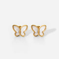 Popular Natural White Shell Butterfly Stud Earrings Stainless Steel 18K Gold Plated Fashion Jewelry Earrings