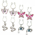 Gaby butterfly Design Copper Material Dangle Nipple Rings Non Piercing Fake Nipple Ring Nipple Jewelry