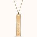 Inspire Jewelry Custom Personalized Stainless Steel Vertical Bar Necklace Free Charm Logo Design Daily Wear Jewelry for Women