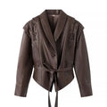 Boutique Wholesale 2026 Autumn New Fashion Versatile Retro Single Breasted Leather Jacket Women's Coat
