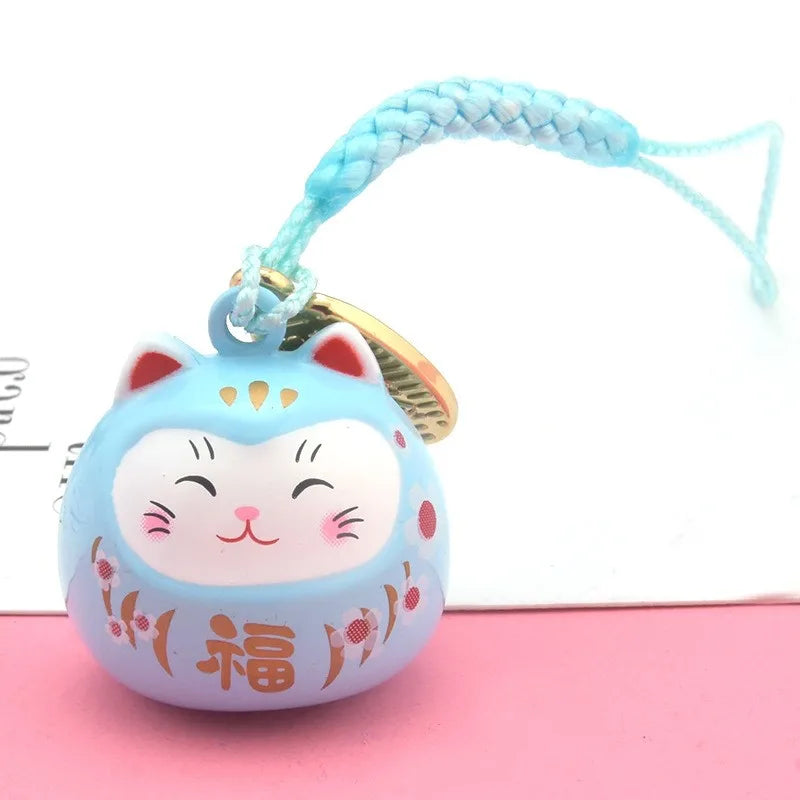 Metal Brass Lovely Fortune Cat Maneki-neko Pattern Decoration Custom Metal Wishing Jingle Bell