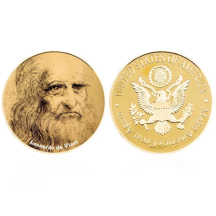China Manufacturer Famous Painting Series Souvenir Custom Metal Gold Silver Coin