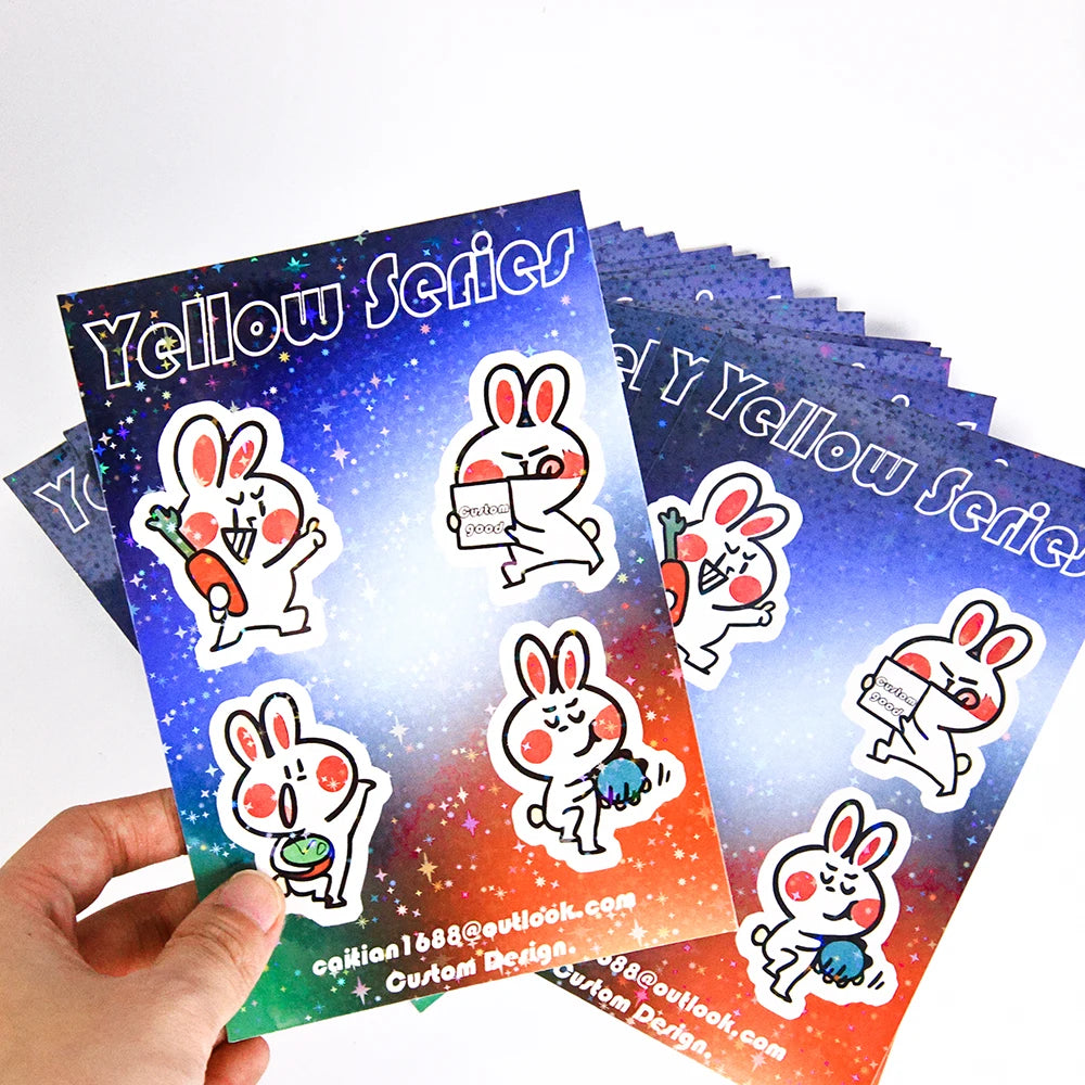 Custom UV Protection Waterproof Vinyl Stickers Self Adhesive Kiss Cut Stickers Custom Sticker Sheets Logo Holographic Glass