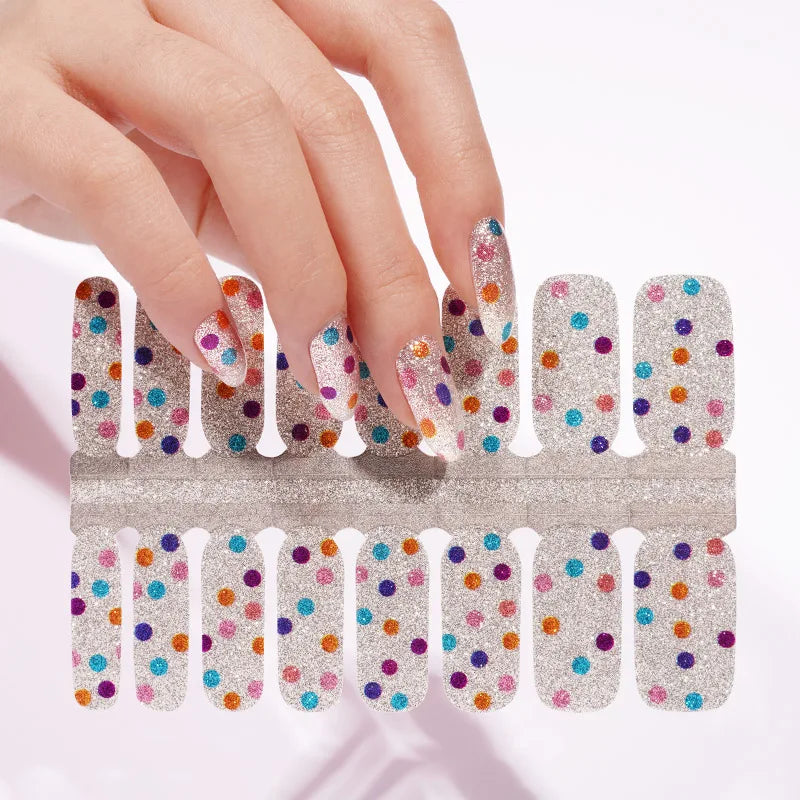 Wholesale Non-toxic Self Adhesive 2D Thin Shiny Waterproof Nail Art Sticker French Design Summer Nail Polish