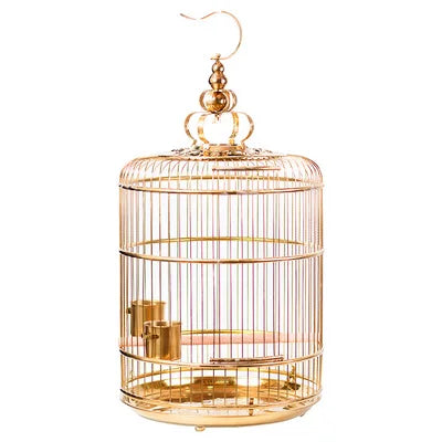 Wholesale Eco-Friendly Plaid Pattern Stainless Steel Bird Cage Plastic Tray Handle Iron Live Bird Breeding Cages Packed Box