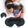 Custom Luxury Travel Large Pink Black 3D Design Cotton Knit Sleep Eye Mask Adjustable Strap Eyemask