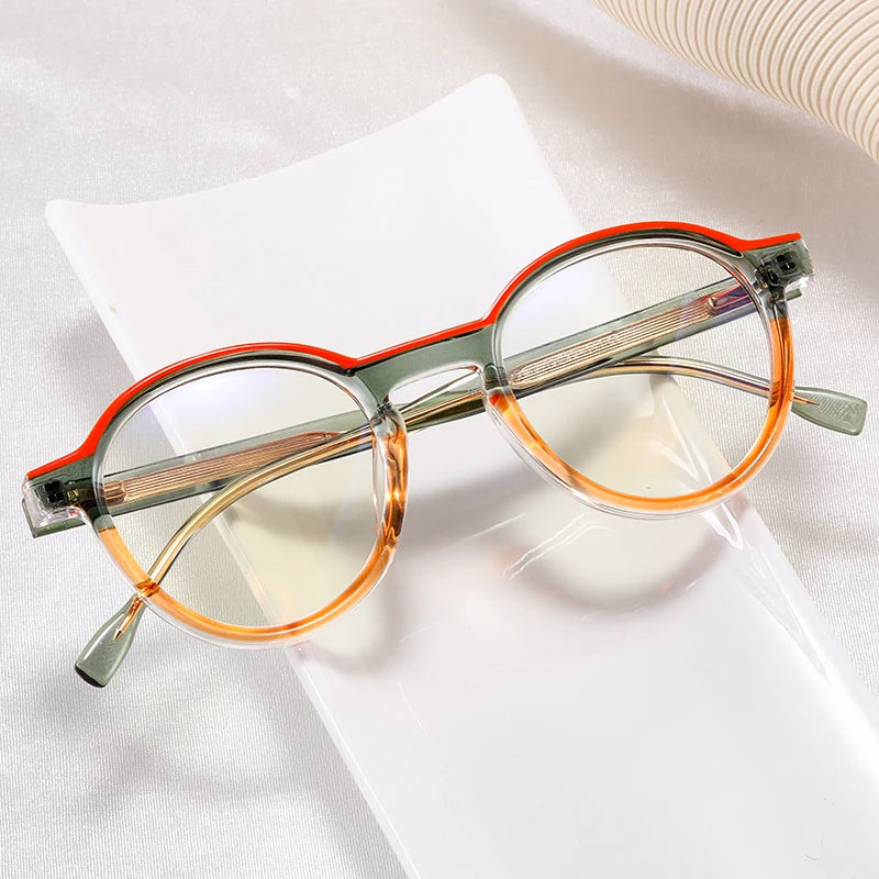 Anti Reflection Glasses Women Tr90 Round Newest Anti Blue Light Glasses Frame Glasses Factory 2026