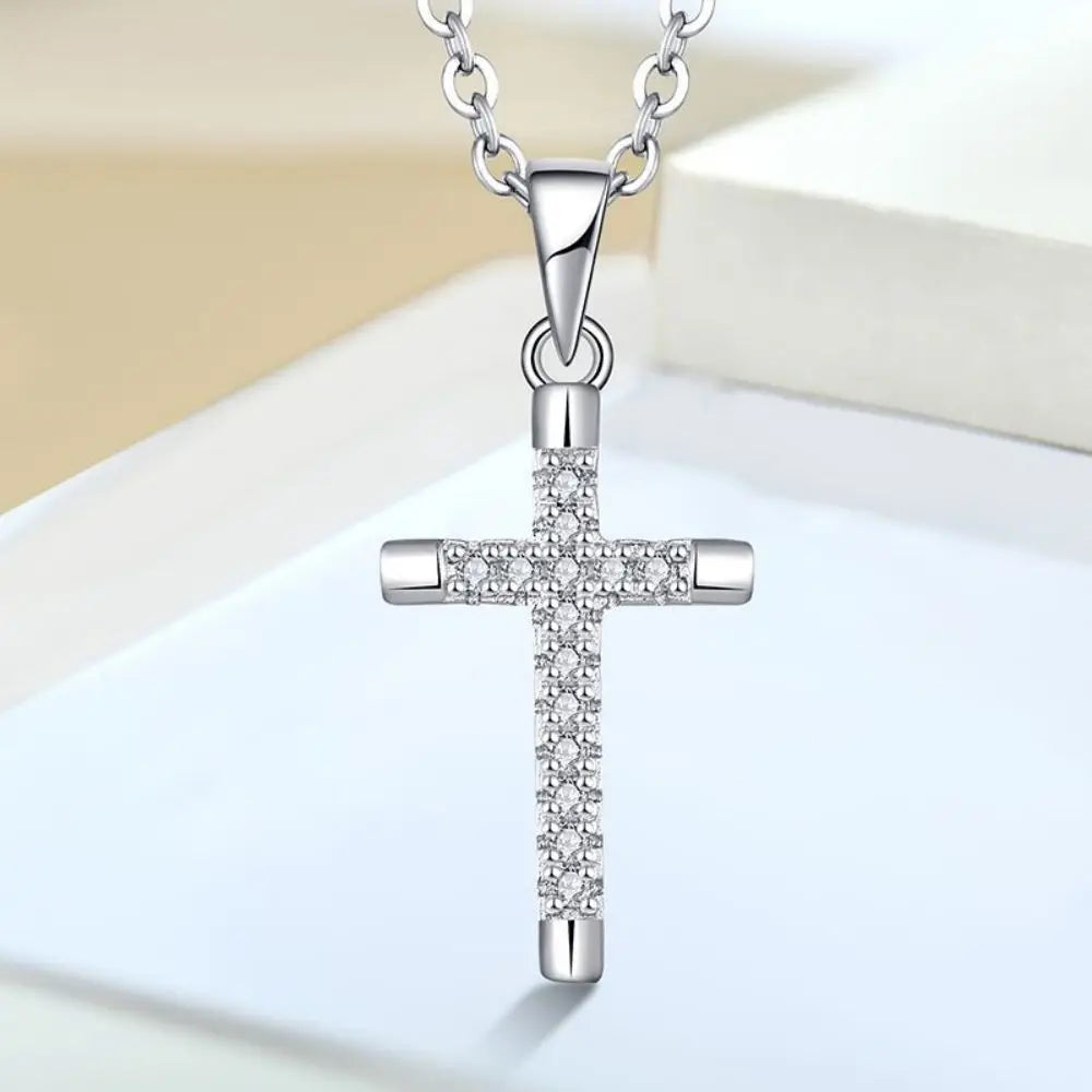 Wholesale Bulk Custom Oem Dainty Iced Out 925 Sterling Silver Religious Christian Cz Diamond Cubic Zirconia Jesus Cross Pendant