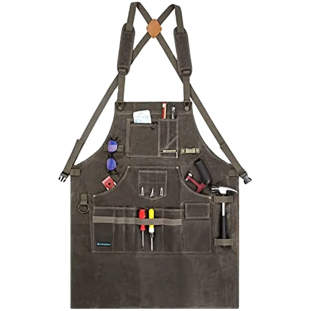 Thickened Wear-Resistant Electrical Mechanic Multi-functional Pocket Woodworking Overalls Kitchen Repair Tooling Gift Apron