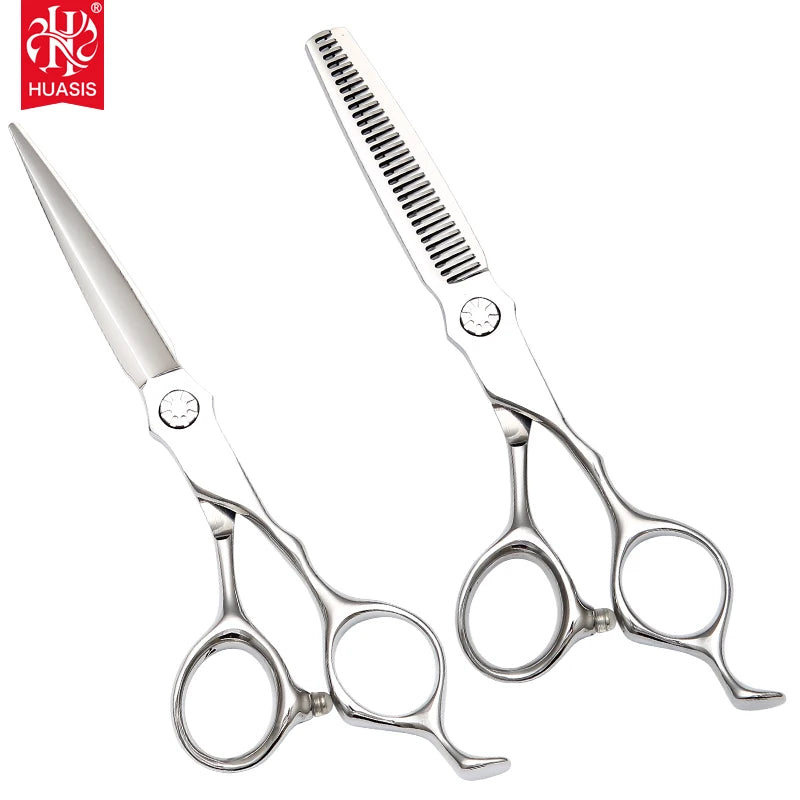 AR-D17 Professional Hair Cutting Scissors Japan 440C Thinning Shear Set 6.0" Barber Salon Haircut Texturizing Blending Kit