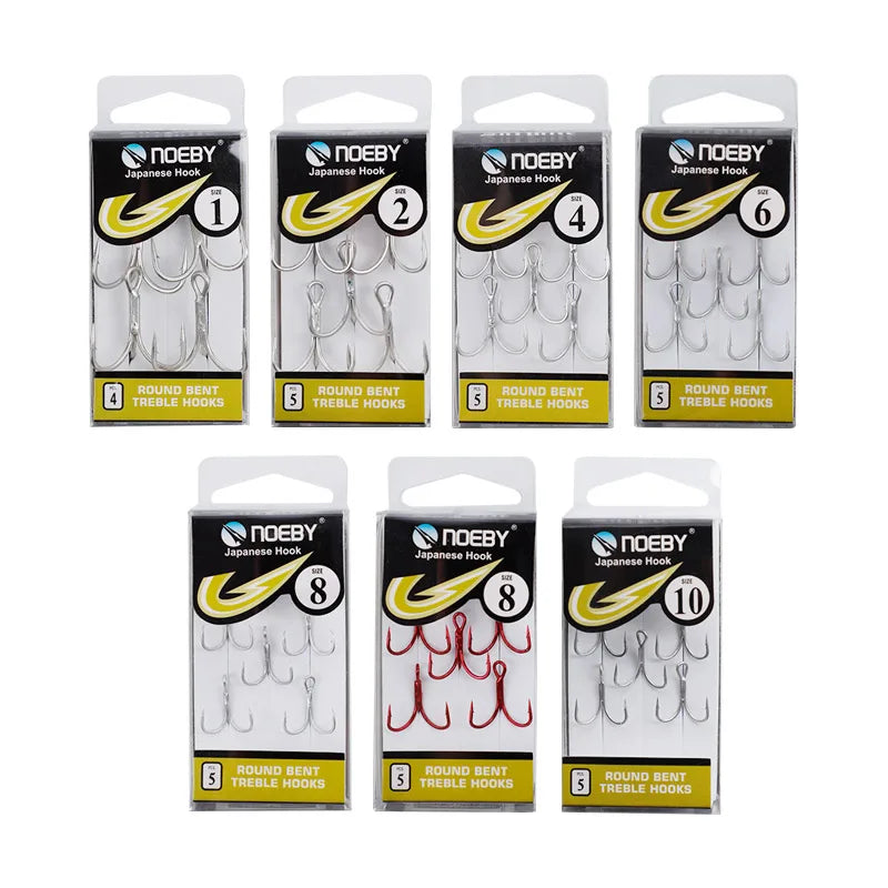 NOEBY Fishing Hook in Box Packed Japan Treble Hook