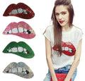Hot Sale Multi Colors Lips Sequin Patch Sew on Tshirt Cloth Sticker LT9304