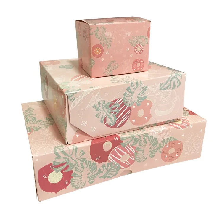 Custom Printing Donut Box 1 2 4 6 12 Printed Packaging Box for Donuts and Sweets