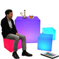Wholesale Modern Plastic Bar Furniture Cube LED Table and Chairs for Outdoor Parties Dining Hotels and Parks