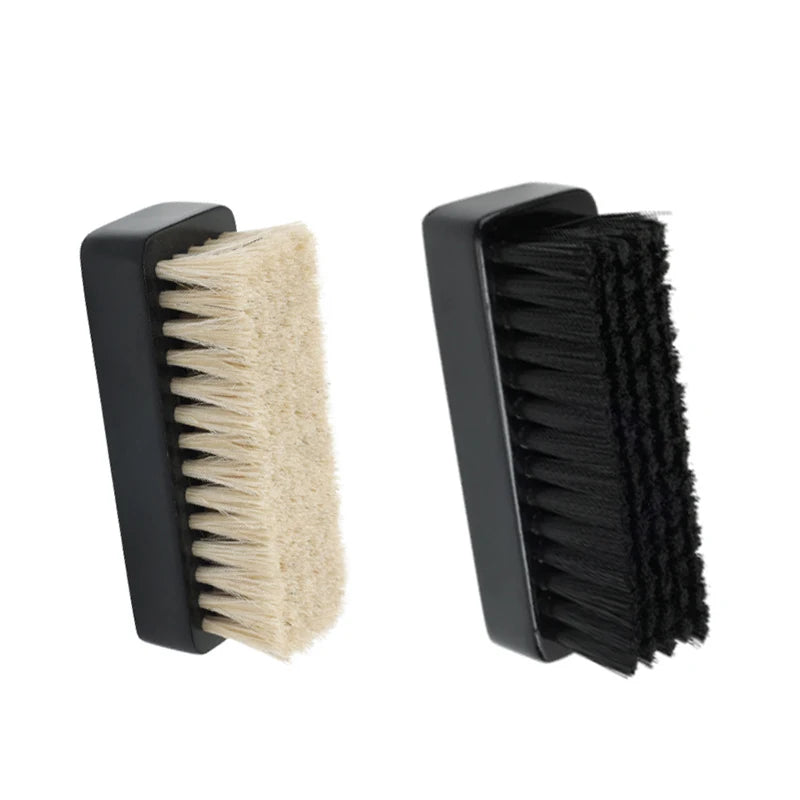 Horse Mane Shoe Polish Brush Beech Woodec Handle Shoe Shine Brush Shoe Cleaning Brush with Soft Horsehair Bristles