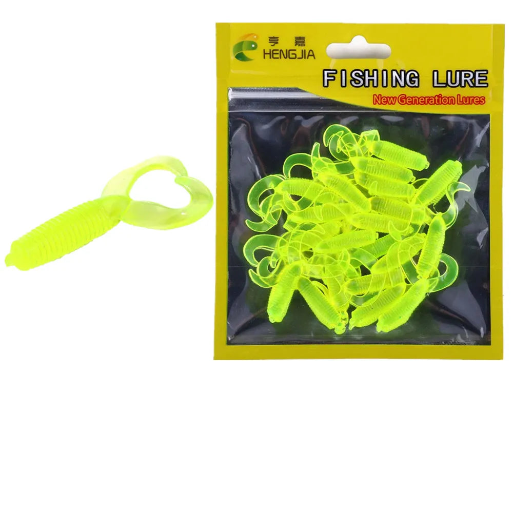 20pcs/bag Soft Plastic Fishing Lure Silicone Bait Bag Soft Lure