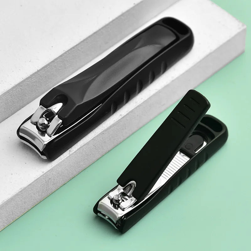 Professional Splash Proof Nail Cutter Manicure Pedicure Portable Outdoor Black Nail Clipper Korea