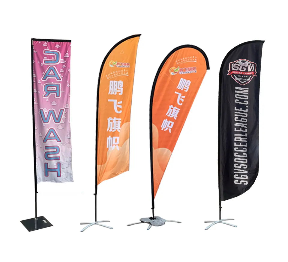 Custom Print Double-Sided Feather Teardrop Flag Beach Outdoor Event Advertising Fly Pole Promotional Flags & Banners