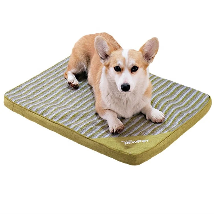 All Seasons Portable Pet Mat Linen  Cushion Washable Breathable for Camping Travel Cat Dog Mats