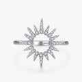 Ailmay Fashion Fine Sun Flower Sparkling Clear Zircon Finger Ring for Women 925 Sterling Silver Romantic Wedding Jewelry Gift