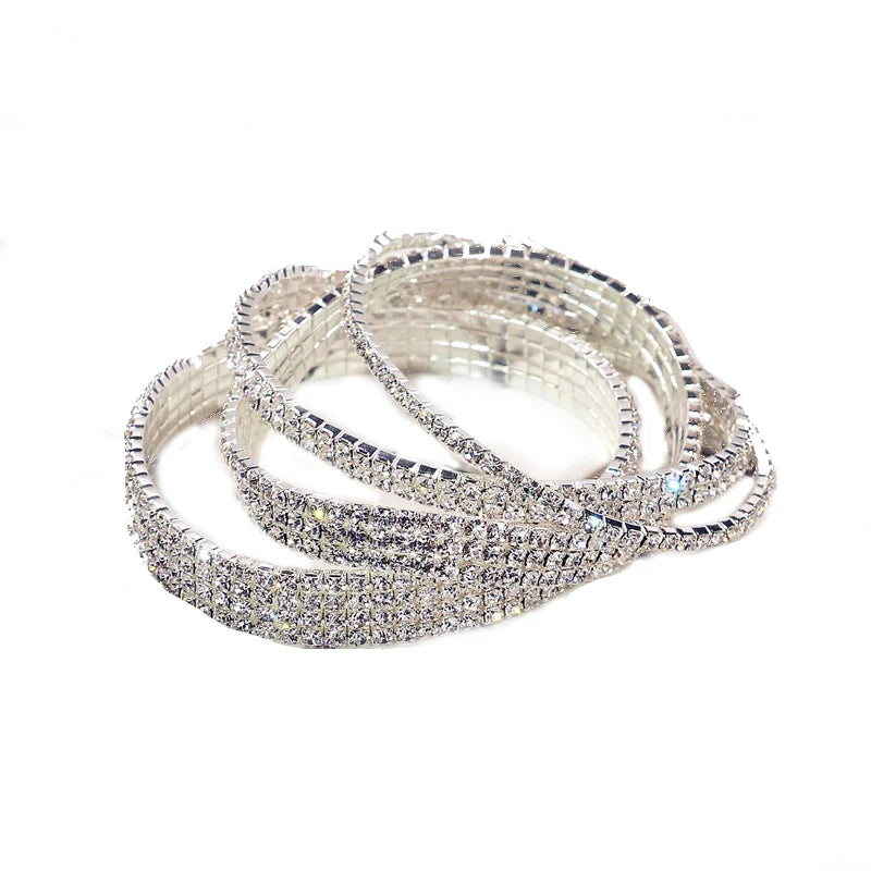Gaby Elastic Thread Tennis Anklet Trendy Crystal  Anklet Silver Anklet Bracelet  for Women Body Jewelry