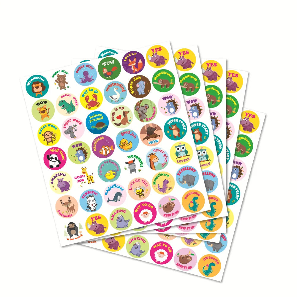 Cute Pattern Animals Cartoon Stickers School Teacher Supplies Reward Sticker for Kids Children Sticker
