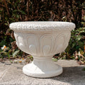 Resin Stone-like Texture Hand-painted Decorative Tall Flower Pot Outdoor Garden Green Planting Container