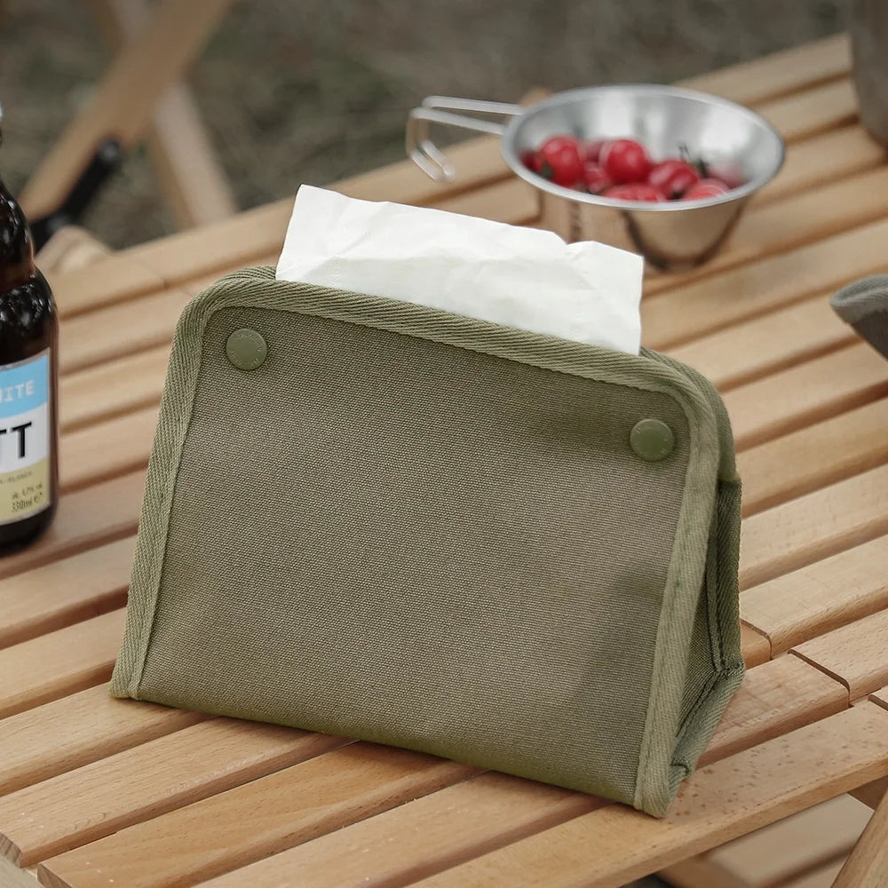 IRONDONKEY Oxford Camping Storage Cloth Handbag Outdoor Camping Accessories Paper Drawer Hiking Picnic Tableware Storage Bag