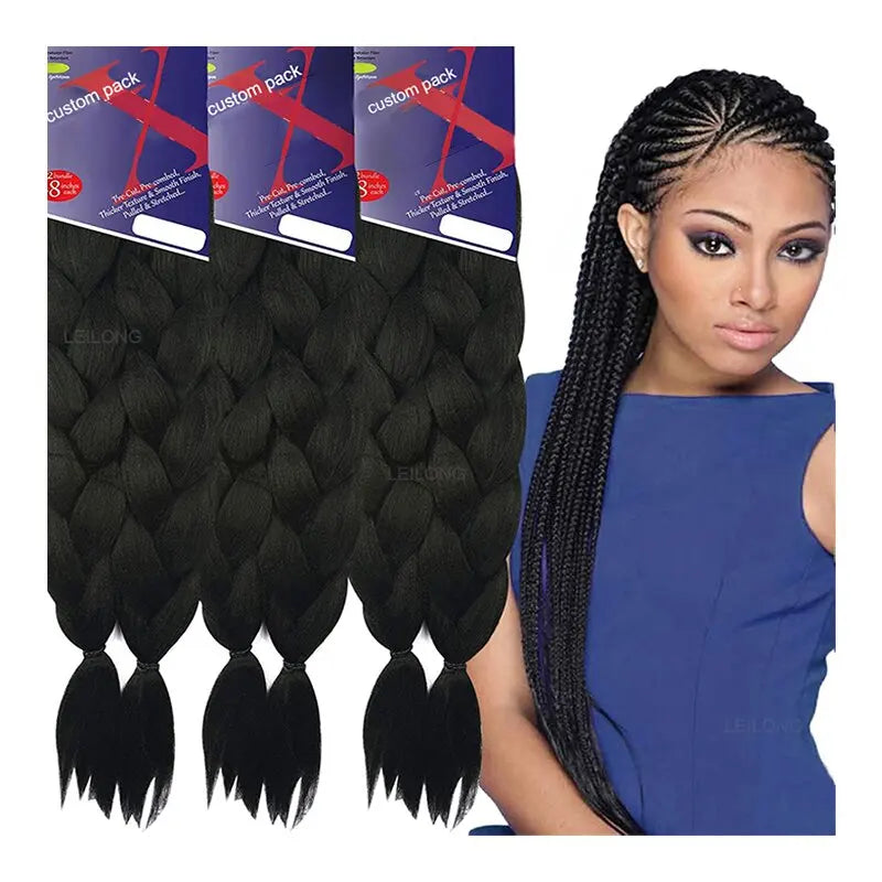Free Sample 2bundles 48inch 170G Pre Stretched Braiding Hair Hot Water YAKI Hair High Temperature Setting Soft
