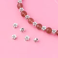 Wholesale 925 Sterling Silver Antique Silver Peach Flower Spacer Beads Charm for Necklace Bracelet Jewelry Making
