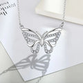 Factory Wholesale 925 Sterling Silver Exquisite Butterfly Necklace Luxury Zircon Necklace for Women