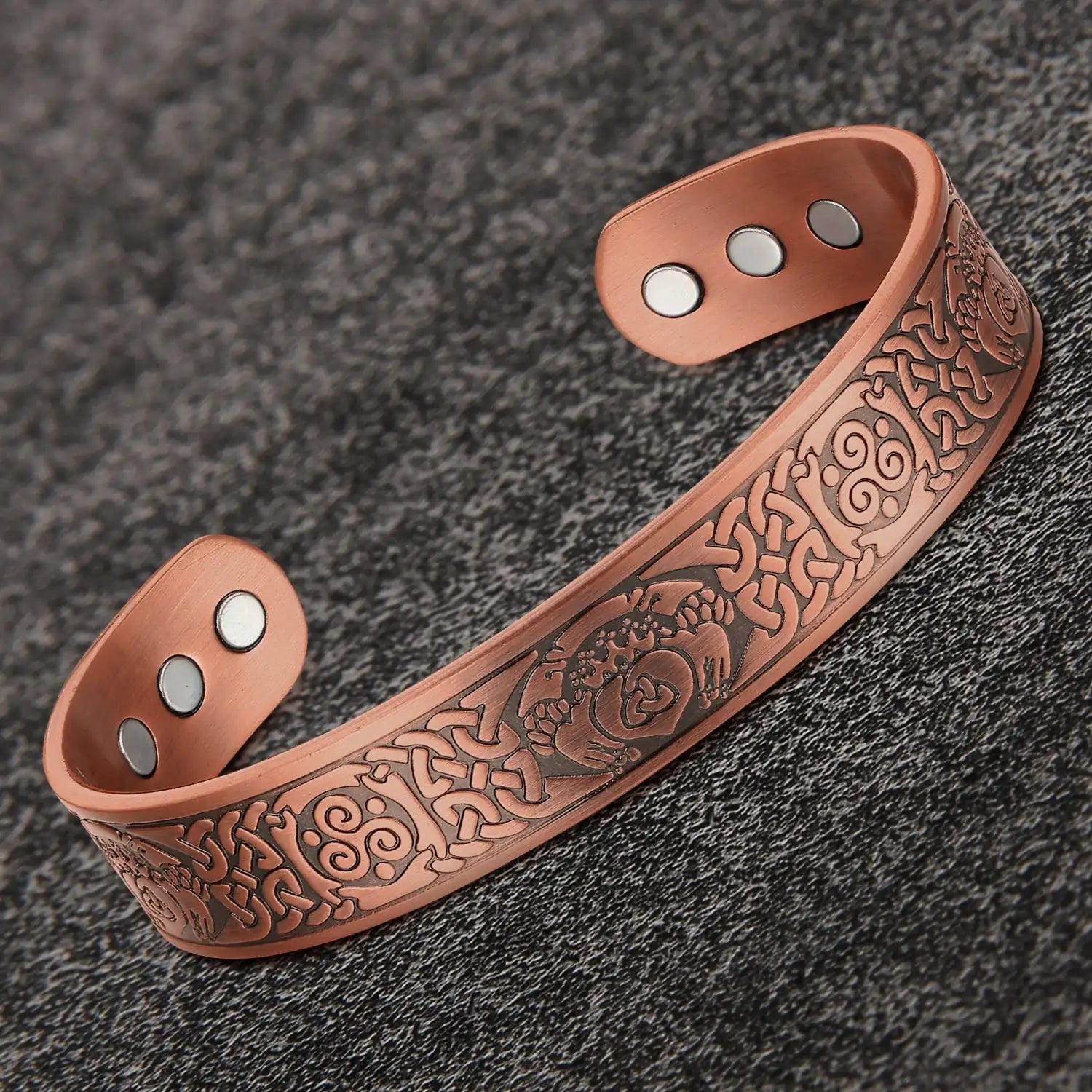 BioMagnetic Jewelry Wide Copper Healing Bracelet for Unisex Copper Magnetic Bracelet Health Retro Viking Bangles