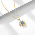 Fashion Natural Gemstone Necklace 925 Sterling Silver Blue Topaz Necklace Gold Plated Fashion Jewelry Necklaces