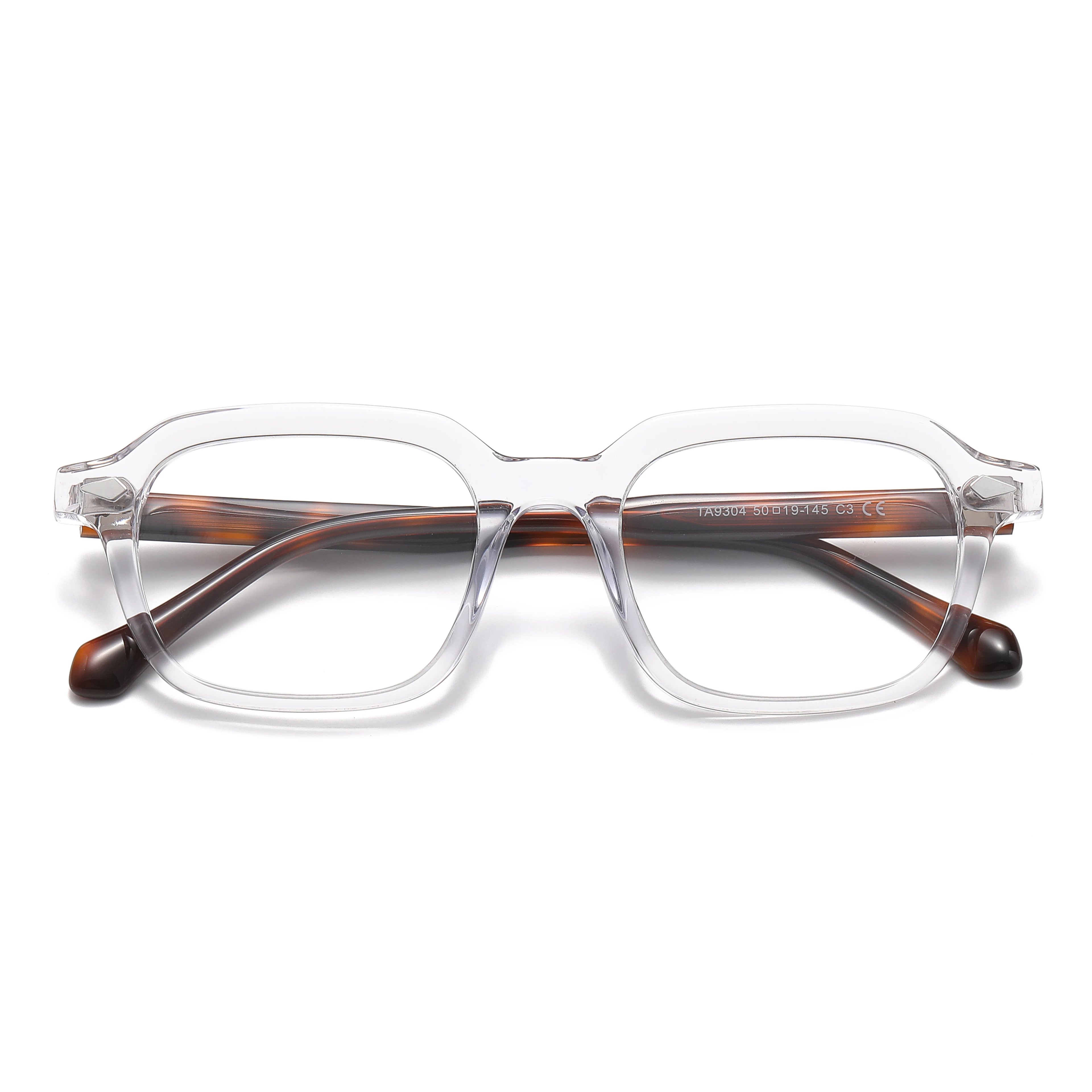 Italian Handmade Men's Optical Acetate Eyeglass Frame Custom Business Classic Style with Solid Pattern Thick Lenses