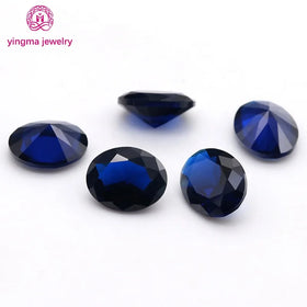 Factory Price Loose Spinel Gemstone Oval Shape 114# Blue Colour 2*3 mm to 8*10 mm Synthetic Spinel Stones for Jewelry Making