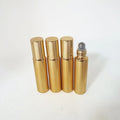 10ml Shiny Gold Glass Bottle with Steel Roller Small Portable Essential Oil Gift Roll on Bottle