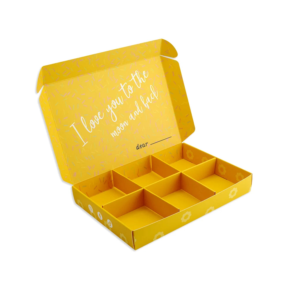 Custom Design Logo Christmas Cookie Boxes Food Bakery Treat Boxes With Dividers Insert for  Cookie Boxes