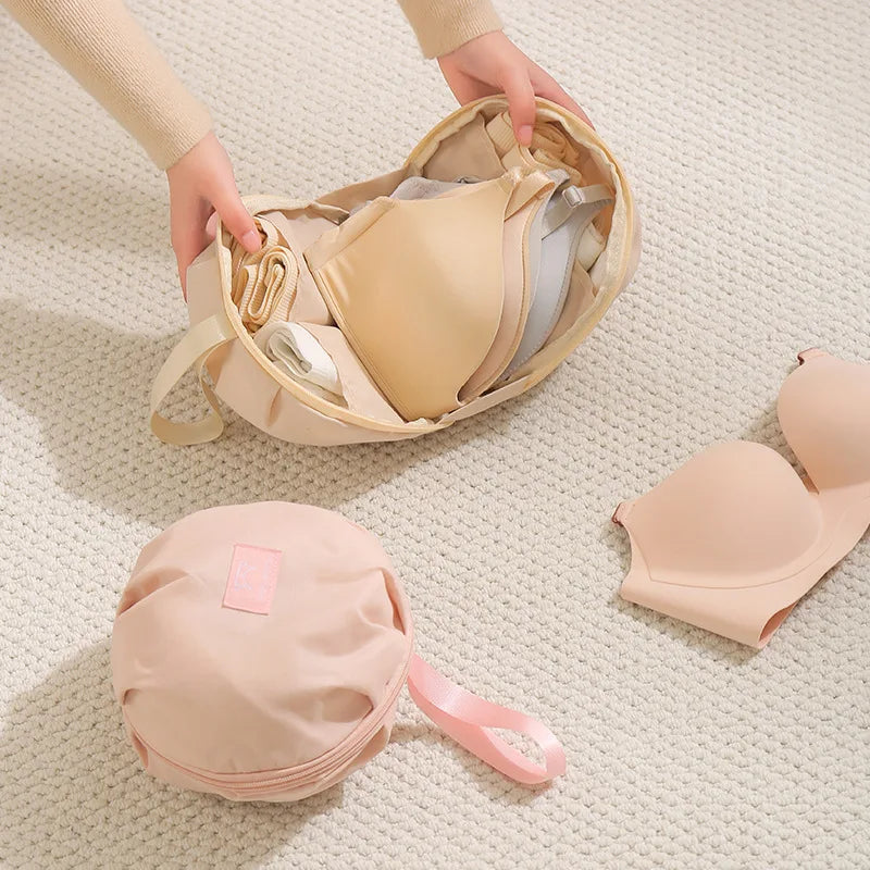 Portable Three-in-One Clothing Storage Pouch New Polyester Underwear Panties Socks Bra Bag for Travel Business Trips Open