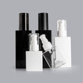 White Cosmetic Container 200ml/100ml/120ml Square Bottle Pump for Lotions Shampoo Face Mask Screen Printing