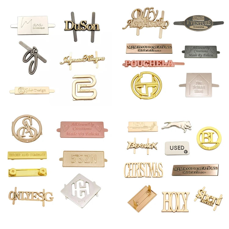 Hot Sale Engraved Metal Name Label Custom Bag Metal logo Tags Plate for Handbag Shoes