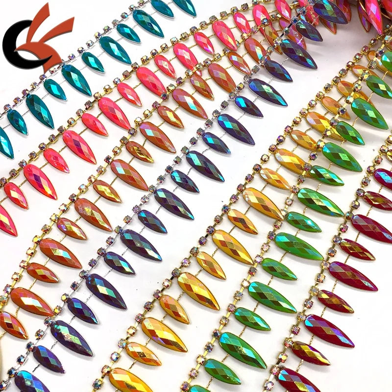 Customized AB Coating Resin Rhinestone Trimming for Garments Shoes Bags Various Carnival Colors to Choose From