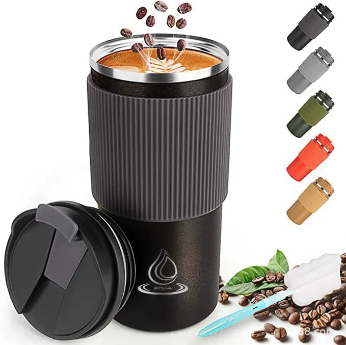 16oz Direct Drink Tumbler with Silicone Sleeve New Design 304 Stainless Steel Coffee Mugs Portable Car Cup