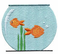 2.2 Inch Wide Embroidered Eco-Friendly Gold Fishes Patches for Jackets Clothing & Hats Iron-On Style Made Polyester Felt Fabric
